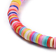Handmade Polymer Clay Heishi Beads Braided Bracelets BJEW-JB04427-02-3