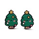 Деревянные серьги-гвоздики с рождественским принтом EJEW-D046-03-2