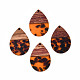 Transparent Resin & Walnut Wood Pendants RESI-N025-028-C01-2