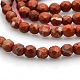 Faceted Natural Red Jasper Round Beads Strands G-N0120-F05-4mm-1