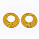 アクリルパーツ  模造ラタン編み風  ドーナツ  ゴールド  46.5x4.5mm  穴：1.5mm OACR-T010-09B-2