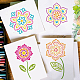 FINGERINSPIRE Boho Flower Painting Stencil 11.8x11.8inch Reusable 7 Style Mandala Flower Pattern Drawing Template DIY Plants Floral Boho Theme Decor Stencil for Painting on Wood Wall Fabric Furniture DIY-WH0391-0811-7