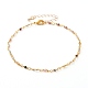 Faceted Round Natural Tourmaline Beaded Anklets AJEW-AN00360-02-1