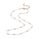 Collar de cadena de eslabones de perlas de vidrio NJEW-JN04252-1