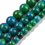 Perline Chrysocolla fili sintetici, tinto, tondo, 10mm, Foro: 1 mm, 15.16' (38.5 cm), circa: 40 pz / capo