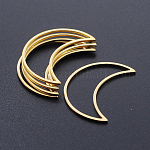 201 соединительное кольцо из нержавеющей стали, лазерная резка, луна, золотые, 25.5x18x1 мм, Внутренние размеры: 24x8.5 mm