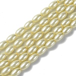 Perles de verre baril perles brins, blé, 7x4mm, Trou: 1mm, Environ 66 pcs/chapelet, 16.1 pouce