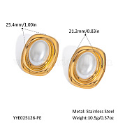 Овальные серьги-гвоздики из нержавеющей стали PW6758-3