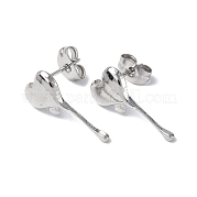 304 Stainless Steel Melting Heart Stud Earrings for Women EJEW-F300-14P