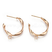 Brass Stud Earring Findings KK-N186-46G