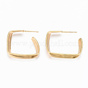Brass Half Hoop Earrings KK-R117-020-NF