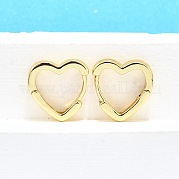 Серьги-кольца из латуни в форме сердца EJEW-H157-05G