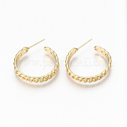 Brass Half Hoop Earrings KK-R117-054G-NF