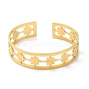 Ion Plating(IP) 304 Stainless Steel Star Open Cuff Bangles BJEW-L682-026G