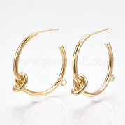 Brass Stud Earring Findings KK-S350-017G
