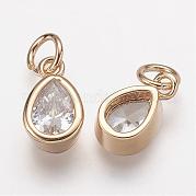 Латунь микро проложит класс Aaa кубического циркония подвески ZIRC-K059-03G-NR