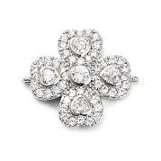 Подвески-цветочки из латуни с прозрачным кубическим цирконием KK-L229-065P
