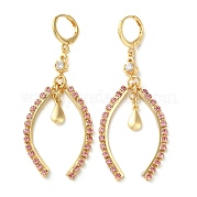 Серьги изогнутой формы со стразами EJEW-K256-24KCG