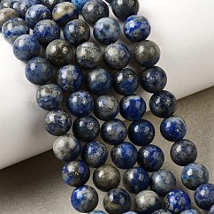 Chapelets de perles en lapis-lazuli naturel, ronde, 5.5~6mm, Trou: 1mm, Environ 58~60 pcs/chapelet, 15 pouce (38 cm)