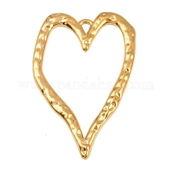 Grands pendentifs en acier inoxydable 304 martelé, breloque coeur, or, 76x50x2.5mm, Trou: 5x4mm