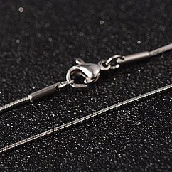 Collane a catena a serpente in acciaio inossidabile 304 anti-ossidazione, con chiusure moschettone, colore acciaio inossidabile, 15.7 pollice (40 cm), 0.8mm