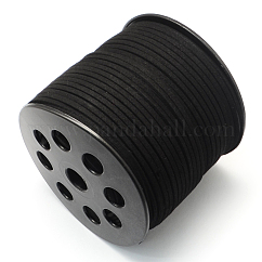 Cordon imitation daim, dentelle de faux suède, noir, 2.7x1.4mm, environ 98.42 yards (90 m)/rouleau