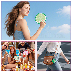 5 шт. 5-х видов складных летающих дисковых вееров из пластика и полиэстера в форме фруктов&nbsp;AJEW-AR0005-36