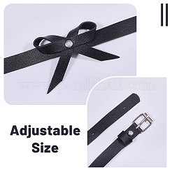 3 пара регулируемых браслетов на лодыжку из искусственной кожи с бантом&nbsp;AJEW-PH0007-82