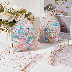 50 x Organza-Geschenkbeutel mit Kordelzug und Mond- und Stern-Motiv&nbsp;OP-BBC0001-03C-01