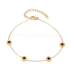 Gliederarmbänder aus Edelstahl 304 mit Strassbesatz&nbsp;SA-D001-04A-G