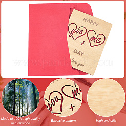 Valentinstag-Grußkarten aus Holz&nbsp;DIY-CP0011-91A