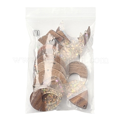 16 шт. 8 подвески из эпоксидной смолы и орехового дерева&nbsp;RESI-FS0001-87