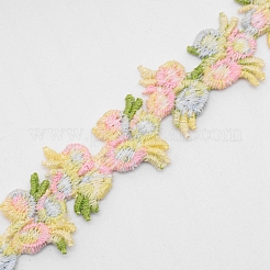 Лента с цветочной отделкой из полиэстера&nbsp;OCOR-WH0057-18E