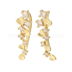 Orecchini a cingoli in ottone con zirconi cubici micro pavè&nbsp;KK-CBAA351-03G