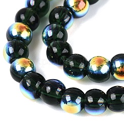 Chapelets de perles en verre transparent électrolytique&nbsp;LS-EGLA-Q132-4MM-A14