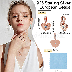 1 ciondolo pendente europeo in argento sterling con zirconi cubici blu Dodger&nbsp;FIND-BBC0001-18