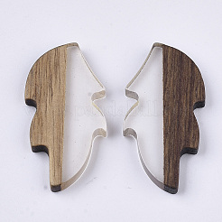Cabochon in resina trasparente e legno&nbsp;RESI-Q210-015A-B01