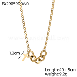Collier pendentif à maillons gourmette en acier inoxydable 304&nbsp;OY002-38G