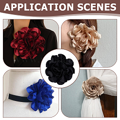 Цветочные броши из полиэстера&nbsp;JEWB-WH0001-47P-01