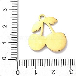 Pendentifs en émail de fruits en acier inoxydable 304&nbsp;STAS-G362-04G-12