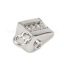 Латунные микропаве прозрачные подвески с фианитом&nbsp;LS-KK-L238-28P