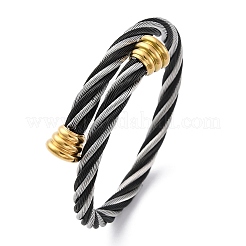 Bracelets joncs torques en acier inoxydable 304 pour femmes&nbsp;BJEW-P310-18MC