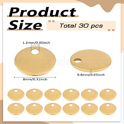 30 шт. 304 нержавеющая сталь штампованная пустая бирка плоская круглая подвеска&nbsp;STAS-LP0002-79