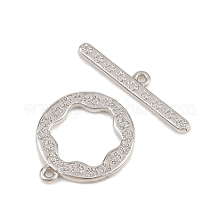 Плоские круглые латунные застежки-тоглы&nbsp;KK-G548-36P