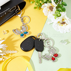 2шт брелок из сплава 2 цветов со стразами&nbsp;KEYC-WR0001-06
