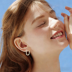 10 paire de boucles d'oreilles créoles en laiton bicolores&nbsp;EJEW-BBC0002-36