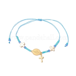 6 pulsera de cuentas trenzadas con cordón de nailon ajustable&nbsp;BJEW-MZ00168