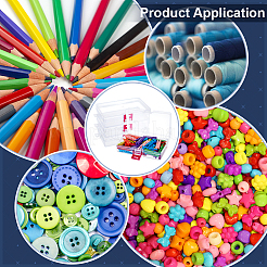 1 сетчатый прозрачный полипропиленовый пластиковый контейнер для шариков с откидными крышками&nbsp;CON-WH0112-021B