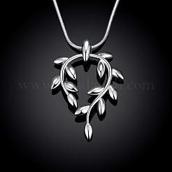 Colliers de pendentif de branche de chaîne de serpent en laiton plaqué couleur argent populaire de mode&nbsp;NJEW-BB01574