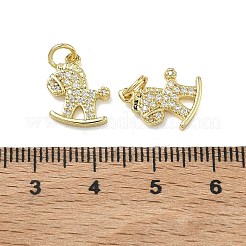Pendenti in zirconi cubici trasparenti in micro pavè di ottone&nbsp;KK-A294-01A-G